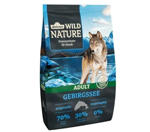 Dehner Wild Nature Hundefutter Gebirgssee - 4 kg Trockenfutter, getreidefrei und zuckerfrei, mit Lachs und Huhn für artgerechte Ernährung