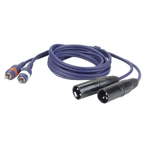 DAP Audio FL26 - Adapterkabel 2 x 3-pol XLR male / 2 x RCA Chinch male 1,5m