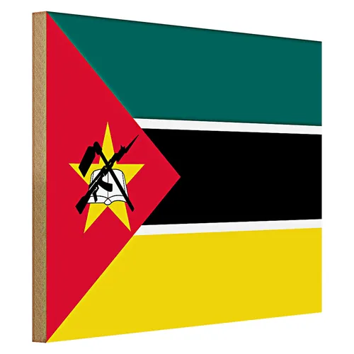Holzschild Flagge Mosambik 40x30cm Flag of Mozambique