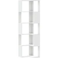 vidaXL Eckregal - 5 Böden Bücherregal für Wohnzimmer und Büro - Bücherregal aus robustem Holzwerkstoff mit 5 Böden, ideal für kleine Räume. Nutze den Platz in der Ecke effizient und präsentiere deine Lieblingsstücke stilvoll.