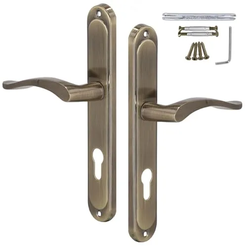 KOTARBAU® Türgriff Innentüren PZ Türklinke 72 mm Patina Türgriffe Langschild Türdrückergarnitur Zimmertürschloss Türbeschlag für Innentüren Türschloss Drückergarnitur mit Zylindereinsatz Classic