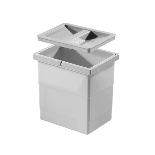 Hailo Inneneimer 1107289 - 6,5 L mit Deckel und 2 Henkel, ideal für Ersatz oder zusätzlichen Abfalleimer in modernem Grau