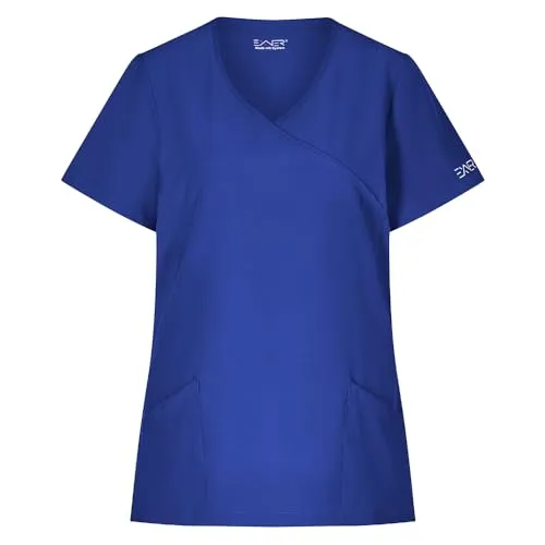 EXNER medizinischer Schlupf-Kasack, Slim fit Stretch, für Damen in Krankenpflege, Altenpflege, Kosmetik, Medizin, royal blau, Größe L