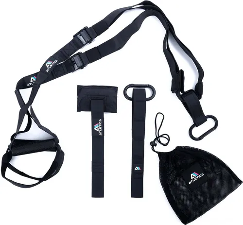 Atletica Schlingentrainer | Hochwertig & belastbar für effektives Krafttraining - Schlingentrainer für Krafttraining, kompaktes Design und individuell einstellbare Länge für vielseitige Übungen, ideal für Zuhause und unterwegs.