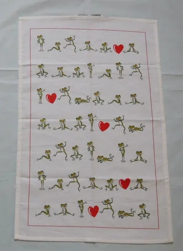FRÖSCHE Geschirrtuch 45 x 70 cm Küche Geschirrhandtuch Tiere Herz Liebe viele