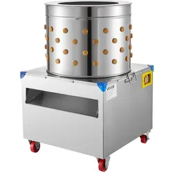 VEVOR Geflügelrupfmaschine, 50 cm Trommeldurchmesser, 2 PS, 275 U/min, Rupfmaschine mit 106 Fingern & Transporträdern, Federentferner aus Edelstahl zur Verarbeitung von 2 bis 4 Hühnern