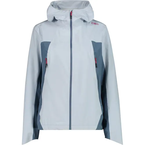 CMP Woman Jacket FIX Hood sky blue (L253) 44 – Wetterfeste Damenjacke - Die CMP Woman Jacket FIX Hood bietet optimalen Wetterschutz und hohen Tragekomfort für Outdoor-Aktivitäten. Mit einer Wassersäule von 10.000 mm und verstellbarer Kapuze ist sie ideal für alle Jahreszeiten.