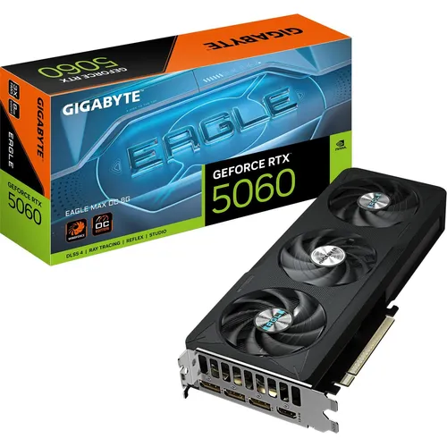 Gigabyte GeForce® RTX 5060 8GB Eagle Max OC - High-Performance Grafikkarte - Grafikkarten mit 8 GB GDDR6-Speicher für beeindruckende Gaming-Performance und ray tracing für realistische Grafiken.