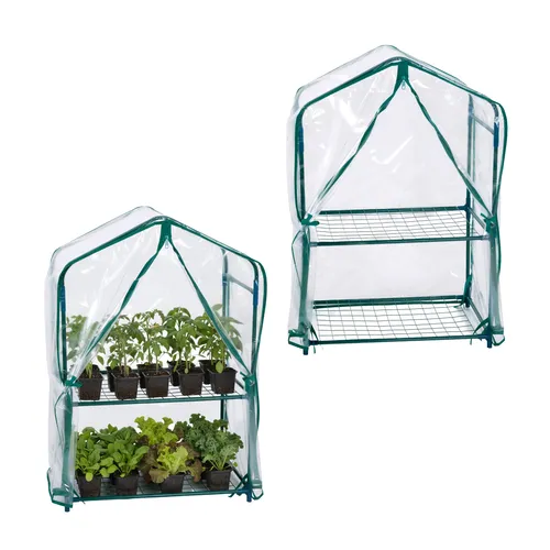 Relaxdays Balkon Gewächshaus, 2er Pack, kompaktes Tomatenhaus mit PVC-Folie - Genießen Sie frisches Gemüse aus eigenem Anbau auf Ihrem Balkon! Dieses kompakte Gewächshaus schützt Ihre Pflanzen vor Witterungseinflüssen und sorgt für ein ideales Klima. Perfekt für kleine Räume!