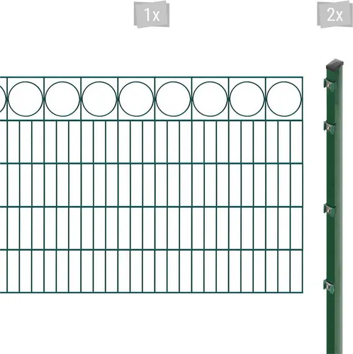 Arvotec Doppelstabmattenzaun EXCLUSIVE 100 - Set zum Einbetonieren mit Zierleiste - Doppelstabmattenzaun in Moosgrün oder Anthrazit, robust und langlebig, ideal für Privat- und Gewerbegrundstücke. Wetterbeständig durch hochwertige Verzinkung und Pulverbeschichtung.