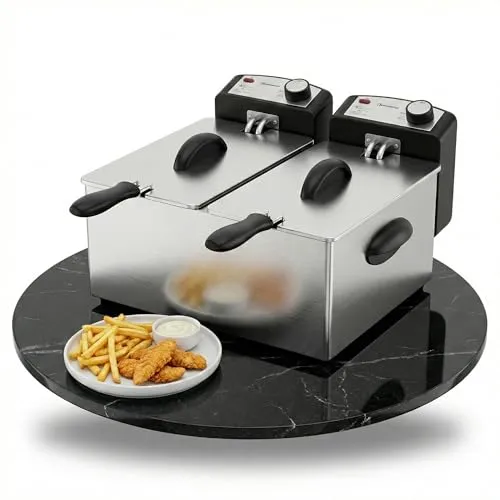 Sommertal DF3600 Doppel Fritteuse – Edelstahl mit 2x 3L und 2x 1800W