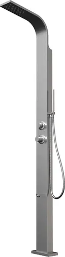 Eclipse Gartendusche – Designer Außendusche mit Warm- & Kaltwasseranschluss - Gartenduschen – Hochwertige 316 Edelstahl Konstruktion, korrosionsbeständig und ganzjährig einsetzbar. Genießen Sie ein luxuriöses Duscherlebnis im Freien!