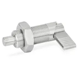 EDELSTAHL-RASTRIEGEL MIT KONTERMUTTER in weiß von Ganter