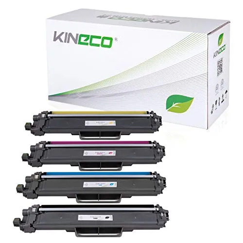 Kineco TN247 TN243CMYK Toner Set für Brother Drucker - Kompatibles 4er Set für Brother MFC und DCP Drucker, mit hoher Seitenleistung: Schwarz 1.400 Seiten, Farben 1.300 Seiten. Ideal für kosteneffizientes Drucken.