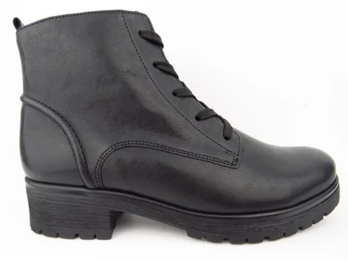 Gabor Stiefelette Leder Schnürstiefelette schwarz 38,5 EU - Wanderschuhe mit wärmenden Innensohlen und blockabsatz für optimalen Komfort bei jedem Schritt. Ideal für stilvolle Outdoor-Aktivitäten.