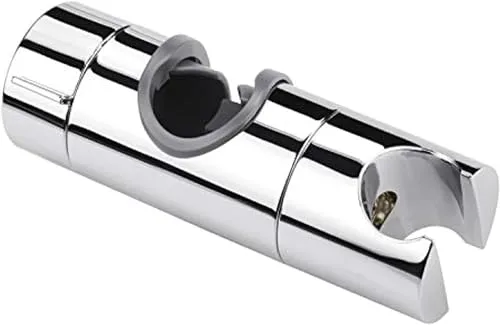 Verstellbarer Duschkopfhalter für Gleitstange, universal, 18–25 mm Außendurchmesser, Schienenkopfhalterung für Gleitstange, Schieberklemme, Badezimmer, Ersatz, 360 Grad drehbar, Sprühhalter (ABS,
