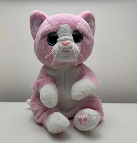 TY Lillibelle Katze Beanie Bellies Medium 24cm - Quetschbares Plüschtier, zeitlose Nostalgie mit Glitzeraugen und kuscheligem VelveTy-Stoff