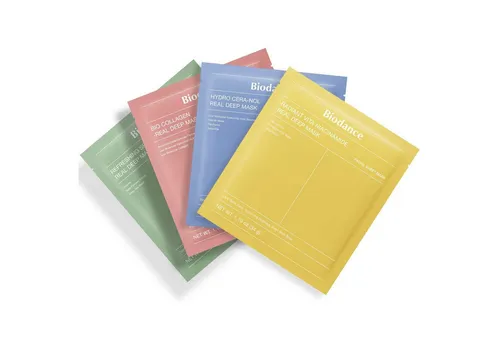 Biodance Gesichtsmaske Real Deep Mask Collection – 4-teiliges K-Beauty Sheet-Masken-Set mit Bio Collagen, Hydro Cera-Nol, Radiant Vita Niacinamide & Refreshing, Sea Kelp – Feuchtigkeit, Straffung & Glow für alle Hauttypen