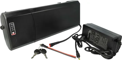 vhbw Akku kompatibel mit MiFa E-Bike (10,4 Ah, 36 V, Li-Ion, inkl. Ladegerät) - Schwarz