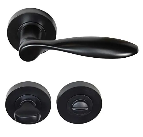 Türbeschlag 1356-G R WC Schwarz Türgriffe Türdrücker Türklinke