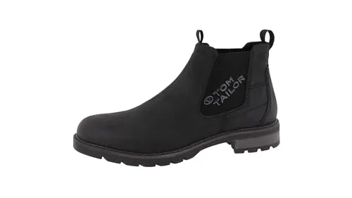 Tom Tailor Herren Stiefelette 4280150002, Black, 41 EU - Wanderschuhe mit flacher Sohle aus thermoplastischem Elastomer, ideal für Komfort und Stabilität bei Outdoor-Aktivitäten.