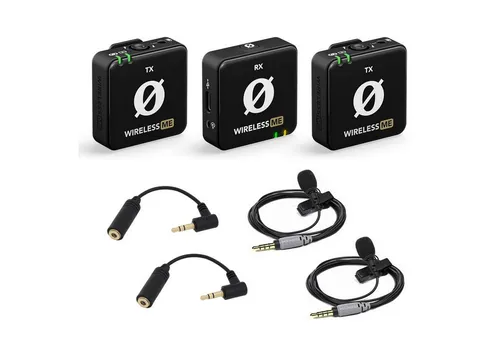 RØDE Wireless ME Dual mit 2x Smartlav und 2x ADP03 - Kabelloses Mikrofon-System für Videofilmer und Podcaster. Mit GainAssist Technologie für optimale Audiopegel und bis zu 100 m Reichweite – ideal für Interviews und Streaming.
