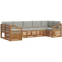 vidaXL 7-teiliges Sofagarnitur-Set aus Akazienholz in Hellgrau - Stylisches und modulares Sofa-Set für den Außenbereich, gefertigt aus robustem Akazienholz. Ideal für Garten oder Terrasse, einfach anpassbar und pflegeleicht für entspannte Stunden im Freien.