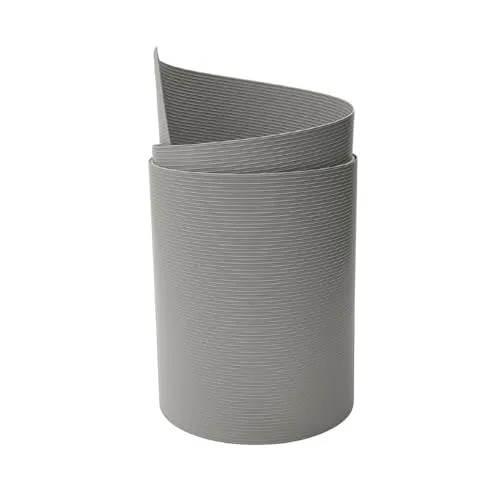zaun|zu® Rille Maxi Einzelstreifen 2 Meter x 24cm | Sichtschutzstreifen PP für Doppelstabmatten UV-beständiger Sichtschutz | Zaunblende Made in Germany Steingrau 2,05m