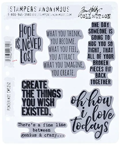 Stampers Anonymous CMS252 Ponderings Tim Holtz Haftstempel, 17,8 x 21,6 cm, transparent
