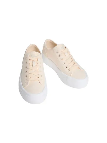 Calvin Klein Jeans VULC FLATFORM LOW CV MG Plateausneaker Schnürschuh, Freizeitschuh, Halbschuh mit seitlichem Logo