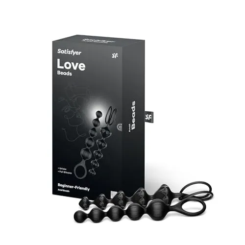 Satisfyer Love Beads Analkette | Analplug für Männer und Frauen | Anal-Toy mit Haltegriff | Sex-Spielzeug mit Prostata Stimulation | Buttplug mit aufsteigender Form | Hautfreundliches Set | 2-teilig