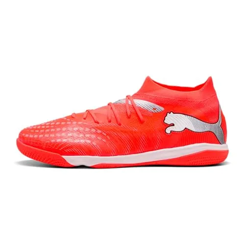 PUMA Future 9 Match IT Indoor Fußballschuh – Bright White 45 - Moderner Indoor Fußballschuh von PUMA mit optimalem Ballgefühl und abriebfester Non-Marking Sohle. Ideal für dynamisches Training und Hallenspiele.
