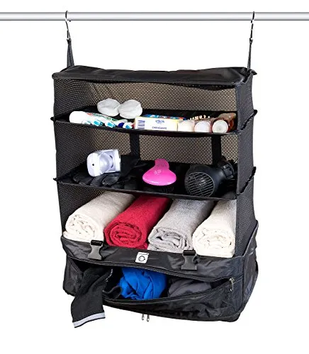 Xcase Packtaschen Koffer: XXL-Koffer-Organizer, Packwürfel zum Aufhängen, 45 x 64 x 30 cm (Hängeschrank, Kofferorganizer-Tasche, Kleiderbügel)