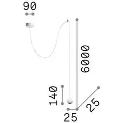Ideal Lux ARCHIMEDE LED-Kugel-Deckenleuchte, Weiß - Moderne integrierte Deckenleuchte mit 250 lm und warmem 3000 K Licht, ideal für stimmungsvolle Beleuchtung in Wohnräumen.