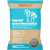 Supravit Rübenschnitzel 20kg | Hochwertiges Pferdefutter für Sportpferde - Schmackhaftes Pferdefutter mit hohem Pektinanteil zur Unterstützung der Verdauung. Ideal für Pferde mit Untergewicht. Staubfrei und in Pellets verarbeitet, perfekt für die Fütterung und einfach in der Handhabung.