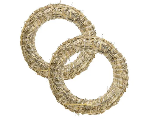 Viana Bastelkranz Strohkranz für Türkranz und Adventsdeko DIY Bastelrohling, 2 Stück