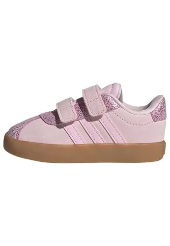 adidas Unisex Baby VL Court 3.0 Schuhe für Kleinkinder, Clear Pink - Klettverschluss für einfaches An- und Ausziehen, Obermaterial aus Leder und Synthetik, ideal für kleine Entdecker.