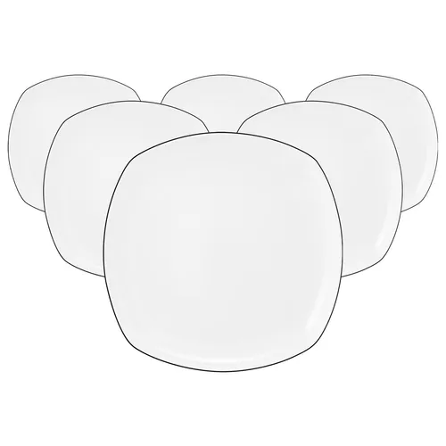 Seltmann Weiden Lido Black Line Speiseteller eckig 26 cm in weiß von Seltmann Weiden