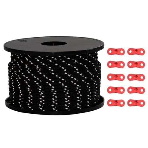 vidaXL Zeltspannseil mit Reflektorstreifen und Schraubenschlüssel 50m 5mm