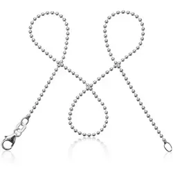 modabilé Kette ohne Anhänger Kugelkette SPHERE, Damen Halskette Kugeln 1,5mm, 35cm Silberkette, Sterling Silber 925 silberfarben 35cm