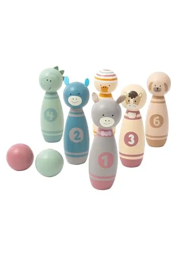 Sterntaler Kegelspiel Holz bunt - Das bunte Kegelspiel aus Holz bietet Spaß und fördert die Motorik. Ideal für Kinder ab 3 Jahren, ob drinnen oder draußen. Spielerisch lernen und gemeinsam erleben – ein echtes Familienspiel für alle!