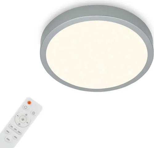Briloner LED Deckenleuchte Sternenhimmel dimmbar mit Fernbedienung Ø28cm - Lampen mit faszinierendem Sternenhimmel-Effekt, dimmbar und ideal für Kinder- und Schlafzimmer. Inklusive Nachtlichtfunktion und praktischer Memoryfunktion für individuelle Lichtstimmungen.