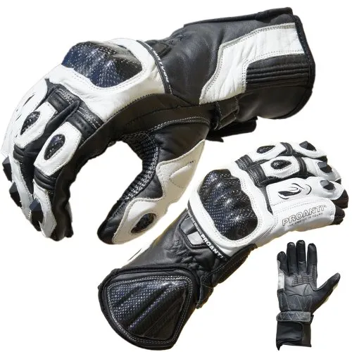 PROANTI Motorradhandschuhe Pro Racing - Größe L - Motorradhandschuhe aus hochwertigem Leder, bieten optimalen Grip und Schutz für leidenschaftliche Fahrer.