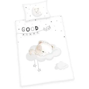 Herding Kleinkinder-Bettwäsche-Set Sleeping Little Bear - Kuschelweiche Flanell-Bettwäsche für süße Träume, ideal für Gitter- und Juniorbetten. Pflegeleicht und waschbar bei 60°C, für gemütliche Nächte in kalten Monaten.