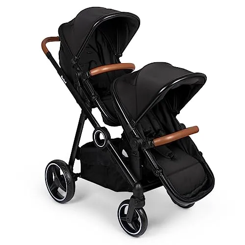 Baninni Geschwister Kinderwagen Luiz - Zwillingswagen mit umbaubaren Sitzen - Vielseitiger Kinderwagen für Geschwister: nutzbar als Duo oder Solo, mit umbaubaren Sitzen in Babywannen, ideal für Neugeborene bis 36 Monate.