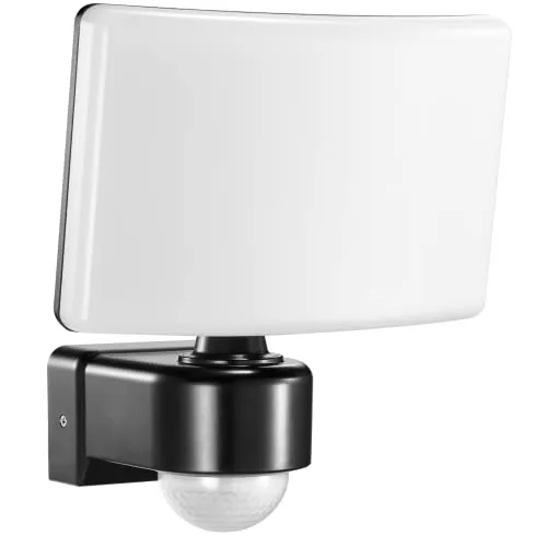 Orno Tos LED 30W Schwarz IP65 mit Bewegungsmelder - Lampen für Außenbeleuchtung, wetterfest mit IP65, integrierter PIR-Sensor für automatische Lichtsteuerung und einstellbare Beleuchtungsdauer von 10 Sekunden bis 15 Minuten.