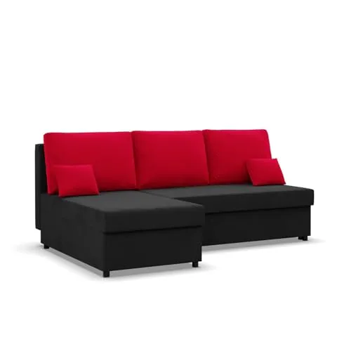 Mebligo Kemi Ecksofa mit Schlaffunktion in rot von Mebligo