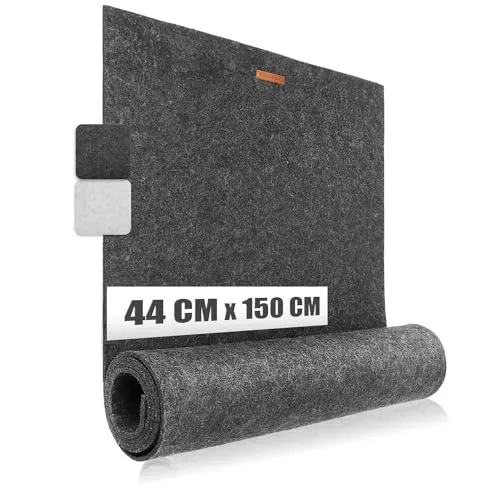com-four® Premium Tischband aus Filz in grau von COM-FOUR