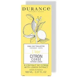 Durance Herren Intensive Zitrone Eau de Toilette 100 ml - Eau de Toilette für Herren, erfrischender Zitronenduft in praktischer Sprühflasche, ideal für den täglichen Gebrauch und besondere Anlässe.