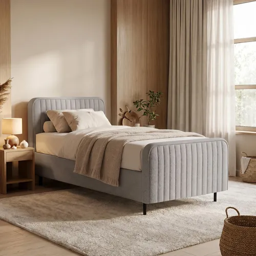 BEAUTYSOFA | Polsterbett LAMI 90x200 cm mit Bettkasten und Matratze